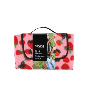 Pledas iškyloms 130x150 cm neperšlampamas Braškės 4Living 656171