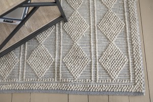 Kilimas 160x230 cm 65% vilna, 35% medvilnė, kreminis/pilkas Fanni K 320338