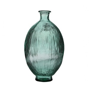 Vaza perdirbto stiklo D26xH44 cm žalsva Natural Living 08139