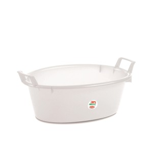 Vonelė plastikinė su rankenėlėmis 45 l D65xH25 cm baltos spalvos 31651 Italija