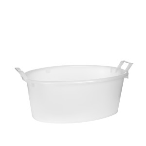 Vonelė plastikinė su rankenėlėmis 50 l D70xH28 cm baltos spalvos 31701 Italija