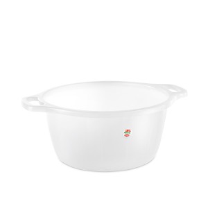 Vonelė plastikinė su rankenėlėmis 34 l D50xH25 cm baltos spalvos 30550 Italija