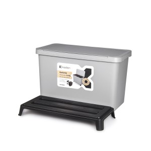 Šiukšliadėžė su 3 skyriais 3x10 l 57x29,5x41 cm pilka SYSTEMA KEDEN