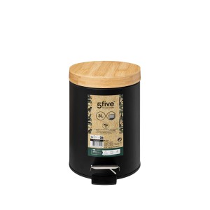 Šiukšliadėžė 3 l D17xH25,5 cm metalinė, juodos sp. Natureo 5Five 140801N