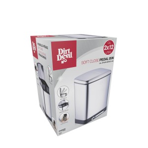 Šiukšliadėžė su pedalu 2x12 L 37x34,3x50,3 cm SOFT CLOSE Dirt Devil 871125249502