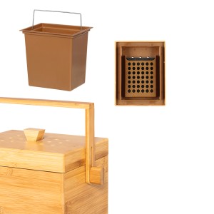 Šiukšlių dėžė kompostui (su ventiliacija) 4 l 28x17x27,5 cm bambukas Maku