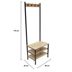 Kabykla drabužiams su lentynėlėmis batams 60x175x40 cm medinė Home Deco HD6426