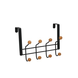 Kabykla 8 kabliai, kabinama ant durų juoda 29x8x20 cm 8445393541938