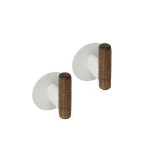 Kabliukai pakabinimui su lipdukais 2 vnt 5x6,5x8 cm metalas/medis 5Five 212767A