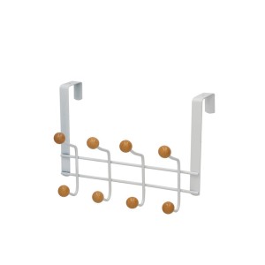 Kabykla 8 kabliai, kabinama ant durų balta 23x20x8 cm metalinė 8445393541976