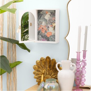 Dėžutė raktams medinė su veidrodžiu 20x8,5x28 cm Atmosphera 206425