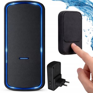 Skambutis durų bevielis LED 130 m 9.7x5.4x2.5 cm juodas 27793_CZ