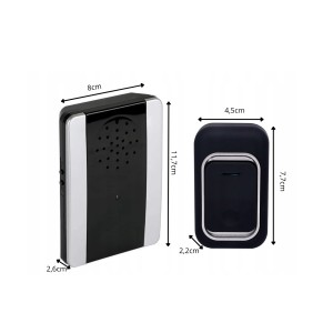 Skambutis durų bevielis LED 150 m 8x11.7x2.6 cm juodas 27796