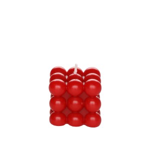 Žvakė raudona Burbuliukai 6x6x5,5 cm Polar 621660