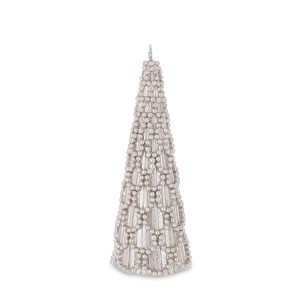 Žvakė kūgio formos sidabrinės sp. 15x6x6 cm 161274 KLD
