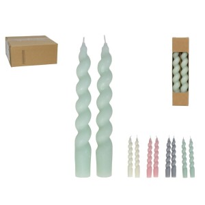 Žvakės suktos 2 vnt 18x2 cm (4 spalvos) 8445393200699