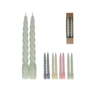 Žvakės suktos 2 vnt. 19 cm (mix 4) 8445393200682