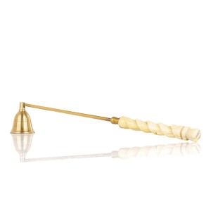 Žvakių gesiklis auksinis/baltas 36x4x4 cm 182791