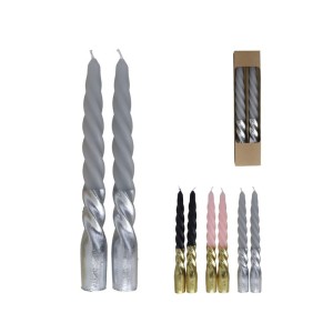 Žvakės suktos 2 vnt 19x2 cm (3 spalvos) 8445393200750