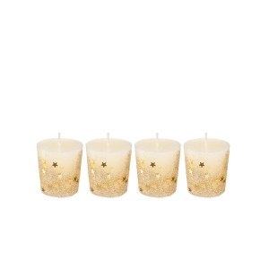 Žvakės 4 vnt 4x4,5 cm kreminė spalva, parafinas Atmosphera 129847OR KLD