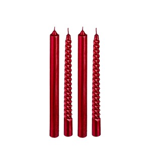 Žvakės 4 vnt 25 cm D2,1 cm raudona spalva Atmosphera 129849RG KLD