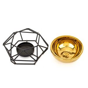 Eterinių aliejų šildytuvas metalinis/keramikinis 9x13,5x11,5 cm 178219