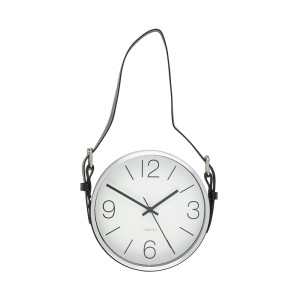 Laikrodis sieninis su dirželiu D17 cm sidabrinis/juodas 4Living 610819