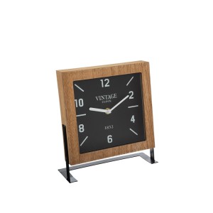 Laikrodis pastatomas juodos/medžio spalvos 20x8x23 cm Atmosphera 166985