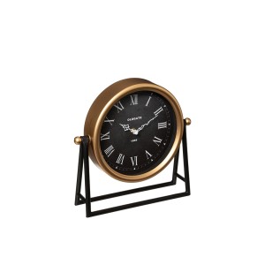 Laikrodis pastatomas juodos/aukso spalvos 26,5x7x26,5 cm Atmosphera 179417