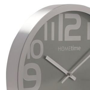 Laikrodis sieninis metalinis sidabro spl. D30 cm Hometime Widdop
