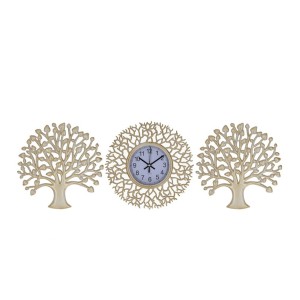 Laikrodis sieninis 24 cm su medžiais 8445393379074