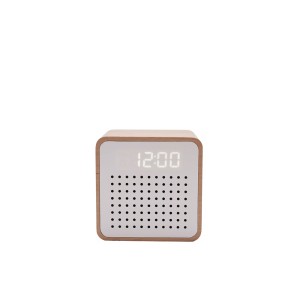 Laikrodis žadintuvas su Bluetooth medinis baltas 8x6x8 cm 9626W Interval Widdop