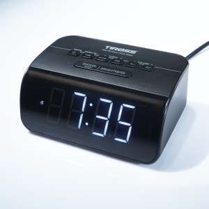Radijo imtuvas AM/FM AC arba 2xAAA su laikrodžiu TIROSS TS490