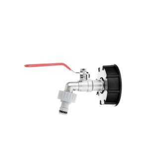 Adapteris su kranu IBC konteineriui veržlė S60x6 sriegis 1/2" 3/4" GEKO G70183
