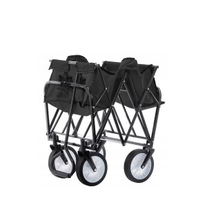 Vežimėlis sulankstomas su 4 ratais 116x54x90cm 70 kg juoda sp. WOZ2426