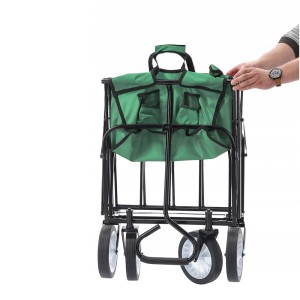 Vežimėlis sulankstomas su 4 ratais 116x54x90cm 70 kg žalia sp. WOZ5168