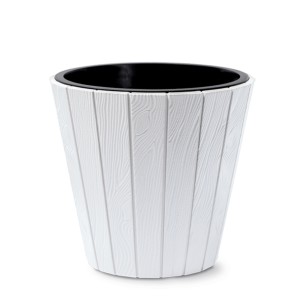 Vazonas WOODE 29L D393xH370 mm balta sp. Prosperplast