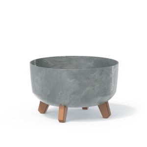 Vazonas GRACIA LOW BETON EFFECT su kojelėmis  6,8 L D285xH177mm betono sp. Prosp