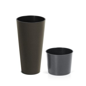 Vazonas TUBUS SLIM ECO WOOD 15,5/9 L D250xH476 mm kavos sp. Prosperplast