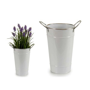 Vazonas metalinis baltas 15x20x23,5 cm Ibergarden 49084
