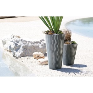 Vazonas SANDY SLIM su įdėklu 45 l D390xH708 mm pilka sp. Prosperplast