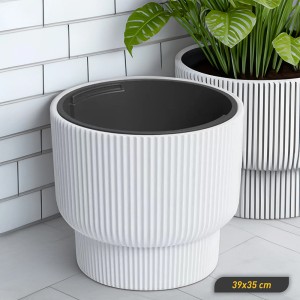 Vazonas MILLY su įdėklu 33/20 L D395xH350 mm baltos sp. Prosperplast