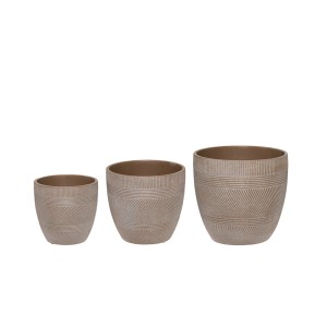Vazonai keramikiniai 3 vnt (D13xH12,5, D17xH16, D21xH19 cm) 4Living 612493