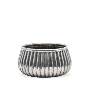 Vazonas keramikinis sidabro spl.Vintage 12,5x22x22 cm