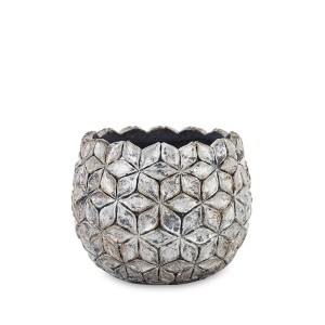 Vazonas keramikinis sidabrinis Vintage 18,5x22x22 cm 161121