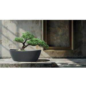 Vazonas ARIA ovalus 5 l 200x400x160 mm grafito sp. Prosperplast
