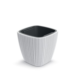 Vazonas ORO SQUARE su įdėklu 36/20 L 390x390x360 mm balta sp. Prosperplast