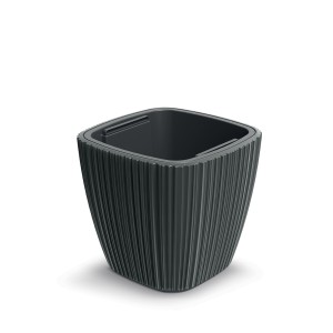 Vazonas ORO SQUARE su įdėklu 36/20 L 390x390x360 mm t. pilka sp. Prosperplast