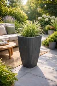 Vazonas ORO SQUARE su įdėklu 23/8 L 290x290x450 mm t. pilka sp. Prosperplast