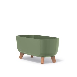 Vazonas GRACIA CASE su kojelėmis 8,5l 390x195x187mm žemės žalia sp. Prosperplast